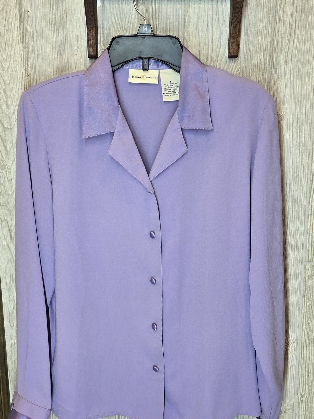 Jaclyn Smith Lavender Button-Front Blouse